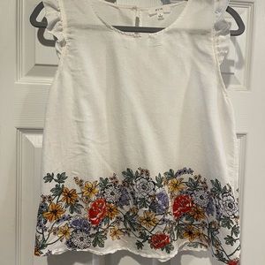 White cap sleeve blouse